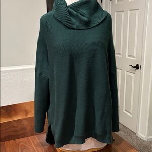Women's Green Cowl Neck Sweater